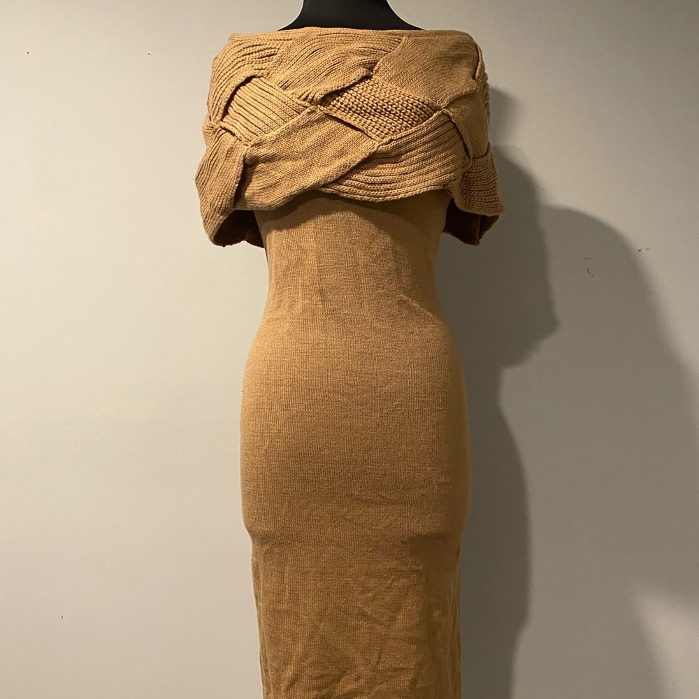 Off Shoulder Soft Crisscross Knit Dress